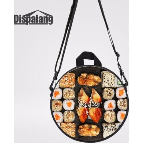 Dispalang Preschool Girls Kindergarten Bags 9-inch Children School Bags Sushi Prints Round Backpack For Children Baby Book Bag