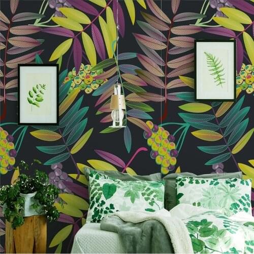 Custom Any Size Colored Leaf Plant Photo Mural 3D Wallpaper Living Room Bedroom TV Background Wall Home Decor Painting 3D Fresco