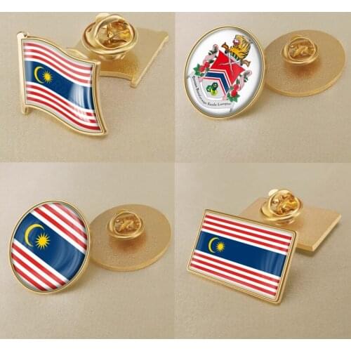Kuala Lumpur of Malaysia Flag National Emblem Brooch Badges Lapel Pins