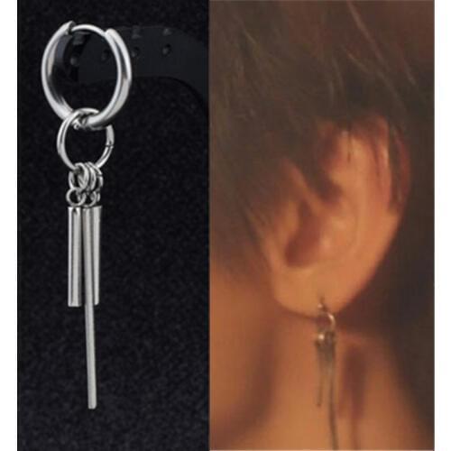 KPOP Korean V 1pcs Fashion Jewelry Bangtan Boys Album Stud Earrings For Women Brincos Pusheen silver color Earrings Accessories