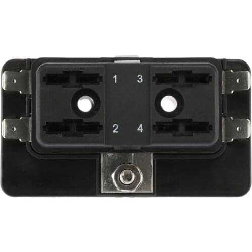 Krator 4 Way Blade Fuse Box Holder for Car Boat Marine Trike 12V 24V for Car Truck Boat