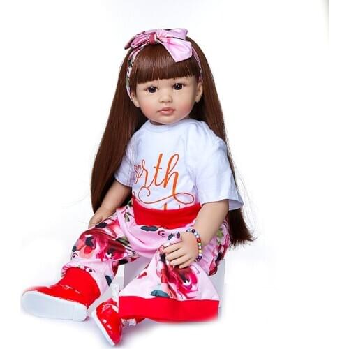 60cm Life style Silicone Reborn Baby Doll Toy Vinyl Princess Toddler Babies Like Alive Bebe reborn girl Boneca Child Gift