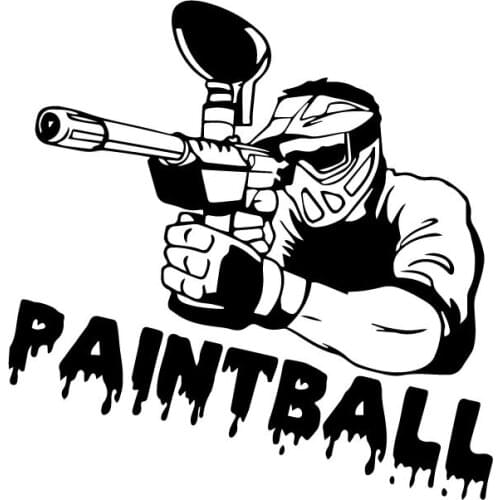 LLY-1028 Paintball Shooter Silhouette Sports Sticker PVC Car Motorcycle Waterproof Sunscreen Decals Can Be Customized Color