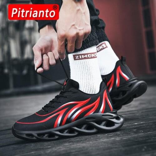 Fashion Men Sneakers Mesh Casual Shoe Light Cushioning Breathable Sport Running Jogging Shoes Lace-Up Men Shoes Size 38-46