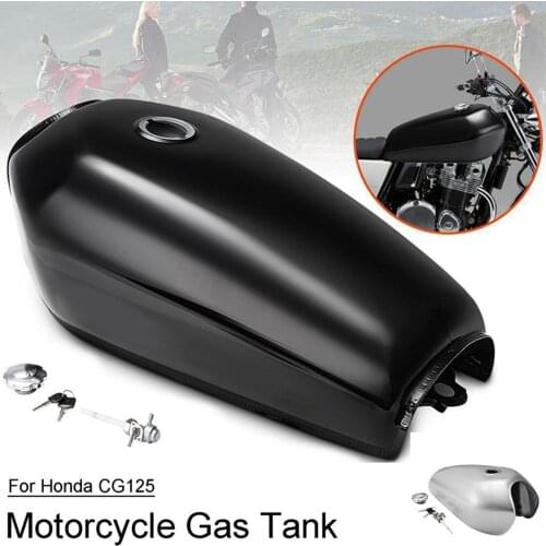 Motorcycle Universal Vintage 9L 2.4 Gal cafe racer Fuel Gas Tank with Thick Iron Cap Switch Kit For Honda CG125 CG250 CG 125