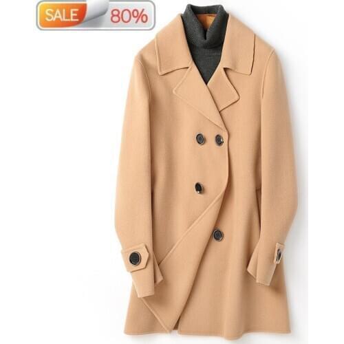 2020 100% Wool Coat Men Double Breasted Long Jacket Spring Fall Mens Coats and Jackets Manteau Homme D-04-1959A-1 B23010