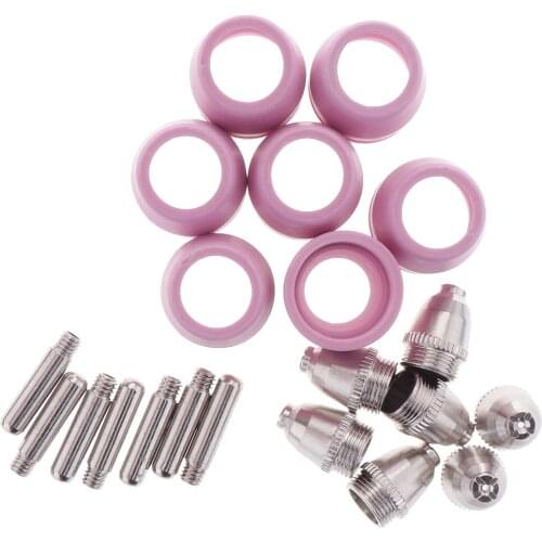 21PCS AG60 SG55 Tips Cups Electrode Plasma Cutter Torch Consumable Accessories Plasma Tips Nozzles Kit Parts Cutting Torch