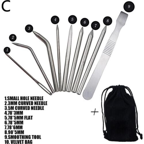 Stainless Steel Paracord Stitching Needles Set Portable Lacing Smoothing Tool For Rope Bracelet Knitting Needle