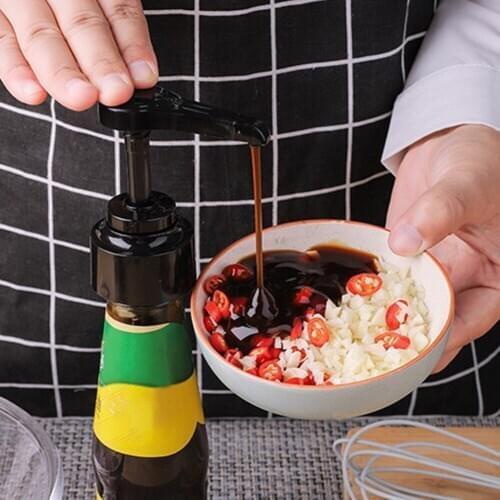 Oyster Sauce Push-type Pump Syrup Ketchup Bottle Pressure Nozzle Kitchen Gadgets Pressure Nozzle Kitchen Accessories Home