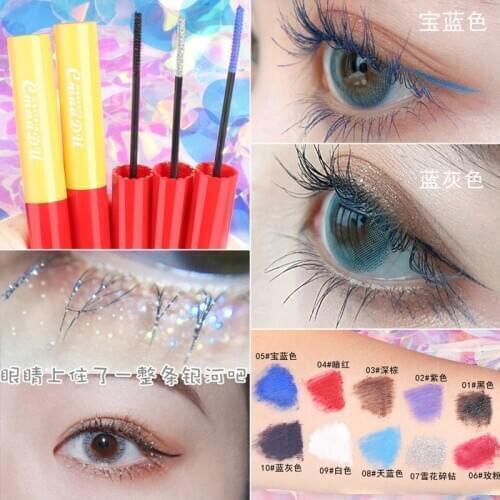 New Color Mascara Long Thick Curly Eyelash Extension Tools Waterproof Long-lasting Diamond Glitter Mascara