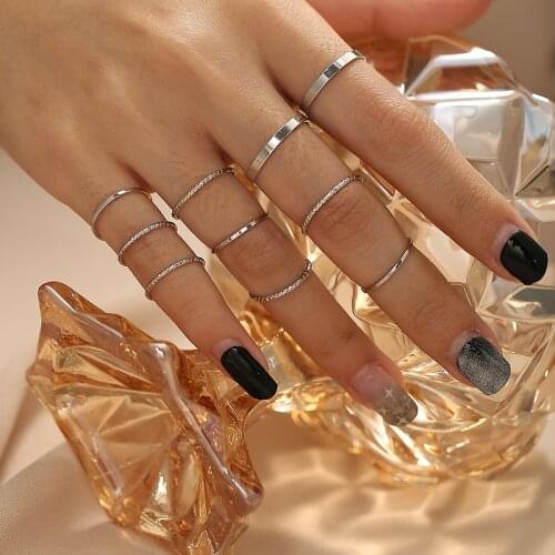 Europe and America Cross Border New Knuckle Ring Creative Retro Simple Twist Ring Suit 10 Piece Set Wholesale