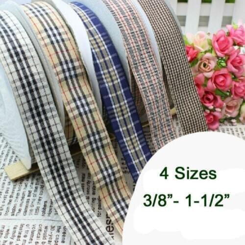 PPCrafts 9 16 25 38MM Sprecialty Gingham Ribbon High Quality For Wedding Crafts Hairbow DIY Free Shipping