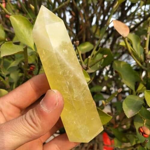 Natural Citrine Quartz Crystal Transparent Point Healing 90MM