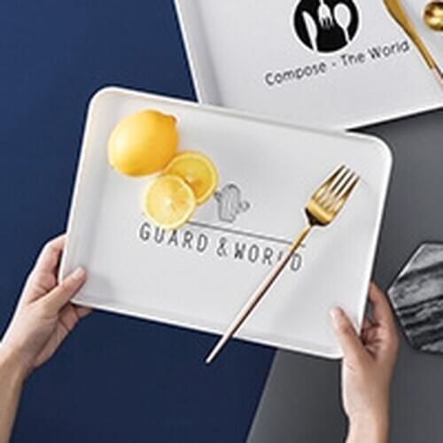 Simple Storage Tray, Plate, Ins Cartoon Fruit Dish, Dish, Hotel Tableware, Dish and Saucer 040 y