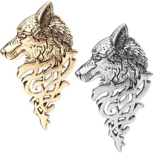 Retro Europe Wolf Head Badge Brooch Lapel Pin Men Women Shirt Suit Accessory New Badges