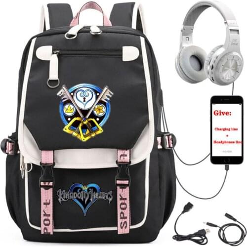 Anime Game logo sora Cartoon backpack Unisex Travel Backpack student School book Bag USB Charging teenagers Laptop packsack