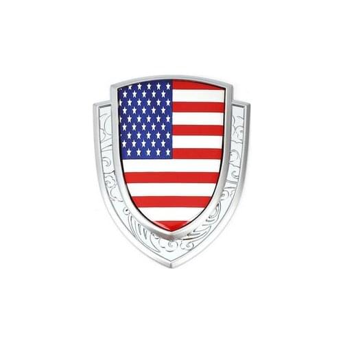 Silver Metal USA American Flag Auto Trunk Window Side Emblem Badge Decal Sticker Car Accessories