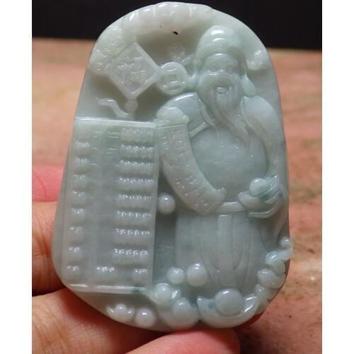 Certified Green Natural A Jade jadeite pendant Money God Bat Money Coin