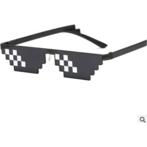New Thug Life Mosaic Glasses Sunglasses Men Women 8 Bit Coding Pixel Trendy Cool Super Party Funny Vintage Shades Eyewear
