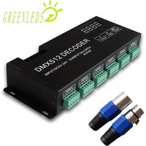 LED RGBW Controller DMX512 Decoder With Digital Display 24 Channel JM-DMX24CHS-RGBW With High Quality 3 Years Warranties