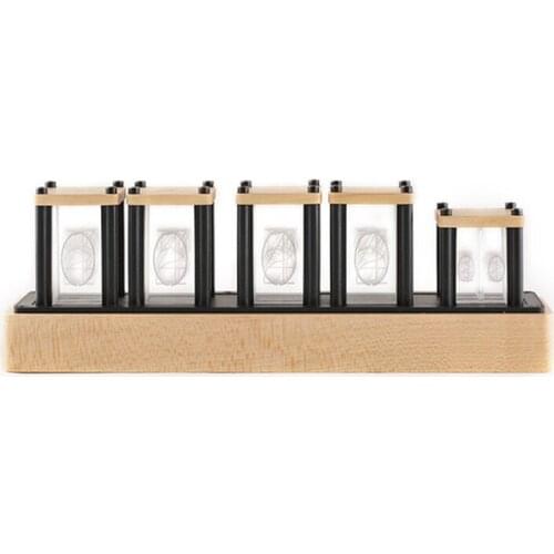 RGB Glow Tube Clock Creative Led Electronic Digital Solid Wood Ornaments RGB Fluorescent Tube Clock DIY Accessories