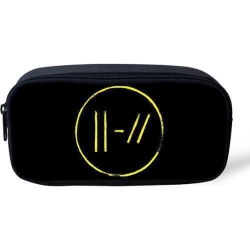 Twenty One Pilots Cartoon Printed Kid Schoolbag Case Large Storage Holder Vintage Stationery teenager Pencil Case Makeup