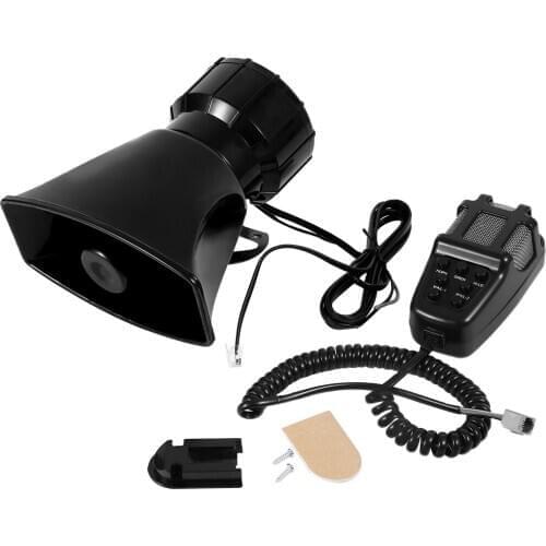 Universal Car Loud Horn Kit 7 Sounds Horn With Microphone PA Speaker System 100W Loud Horn For DC 12V Cars Boat Van Trucks