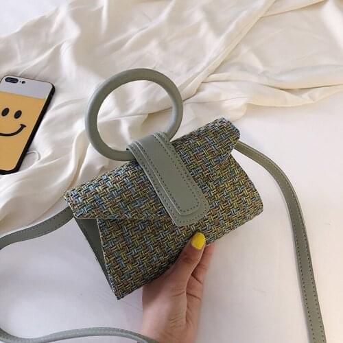 Knit Crossbody Bags For Women 2020 Pu Leather Purses and Handbags New Designer Ladies Shoulder Messenger Bag