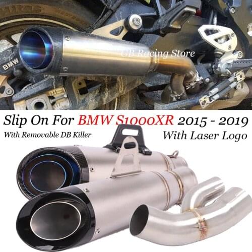 Slip On For BMW S1000XR 2015 - 2019 With Carbon Fiber muffler Motorcycle Exhaust System Escape Moto Tube Middle Link Pipe