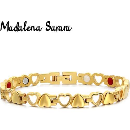 MADALENA SARARA Premium Titanium Steel Energy Bracelet Energy Germanium Magnetic Heathy Care MD-H00237 100% GUARANTEE