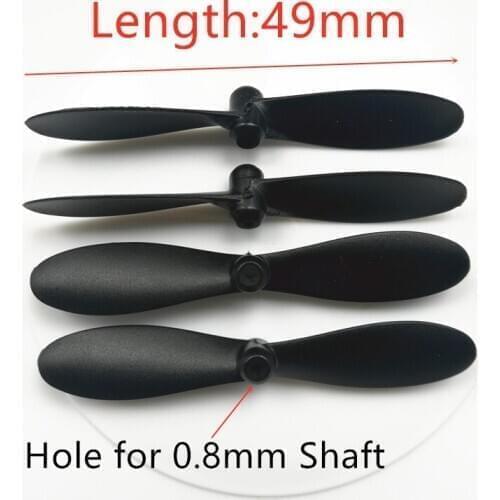 Mini R/C Quadcopter Drone Props Propeller Length 49mm 1mm 0.8mm Hole For 716 720 8520 Coreless Motor Spare Parts