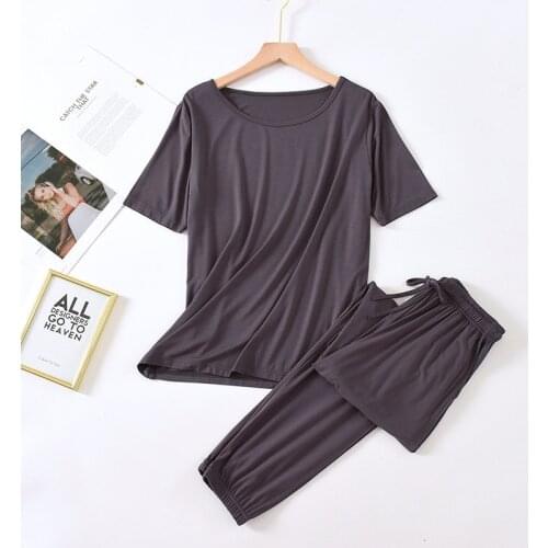 Womens Home Clothes Summer Suit Sleepwear Homewear Female Clothing Set Pajamas Set Pantsuits Atoff Home Suit Women Loungewear
