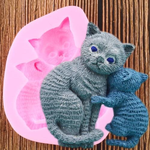 Animals Cat Silicone Molds Chocolate Cupcake Fondant Mold Cake Decorating Tools DIY Handmade Soap Mould Candy Clay Resin Moulds