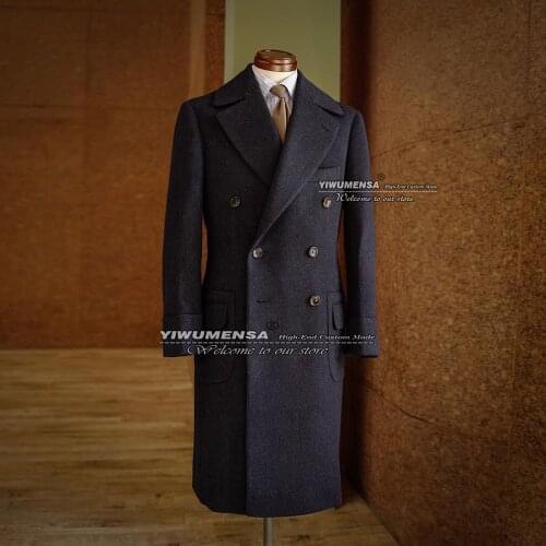 YIWUMENSA Winter Double Breasted Wool & Blends Custom Made Tweed Wollen Suits For Wedding Formal Blazer Mens Jackets And Coats