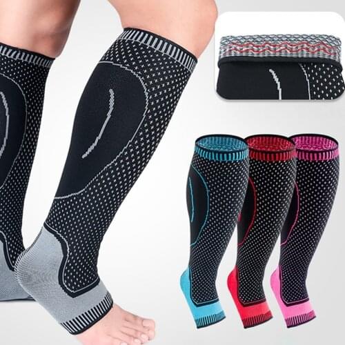 1Pair Sport Compression Calf Sleeve Support Breathable Cycling Soccer Running Fitness Protection Calf Ankle Socks Leg Warmers