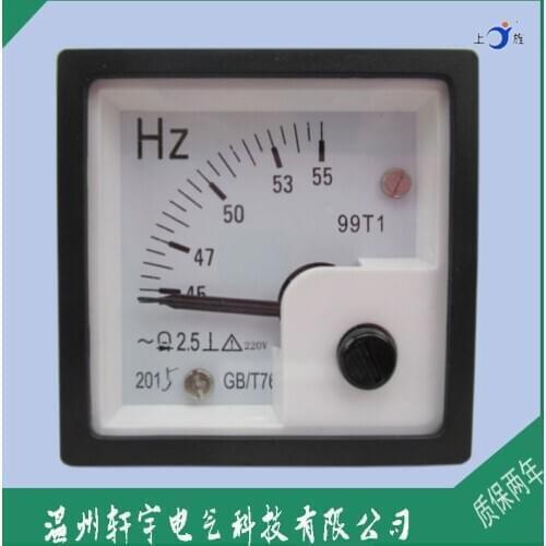 1pcs 48*48 99T1/SQ48-HZ 45-55HZ 220V 380V 400V Pointer Frequency Measuring Board Meter Pointer Meter AC Hertz Meter