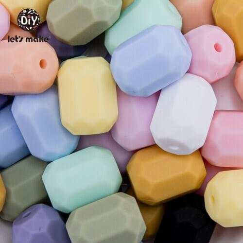 Lets Make 10pcs Silicone Beads Teether Cylinder Pearl Silicone Food Grade Teething Beads DIY BPA Free Jewelry Accessories Loose