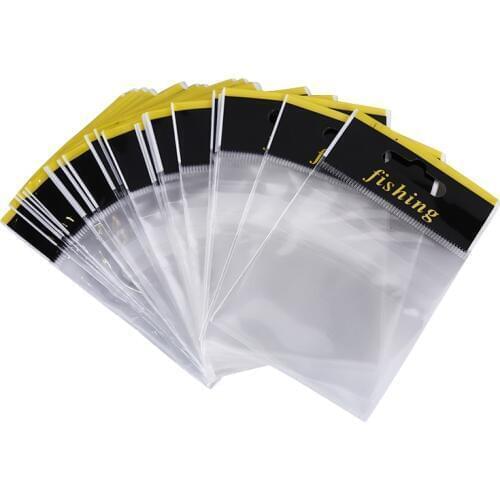 100pcs fishing lures bag Ziplock Self Seal Zipper Plastic Retail Packing Poly Bag Zip Lock Bag Package Fishing Tackles