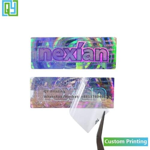 10000pcs 25x12mm Free Shipping Custom Anti Fake Security Hologram Stickers VOID Open Tamper Evident Holographic 3D Silver Labels