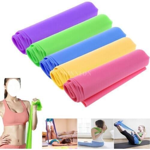 200Pcs/Lot Best 1.5m Elastic Yoga Pilates Rubber Stretch Resistance Exercise Fitness Band