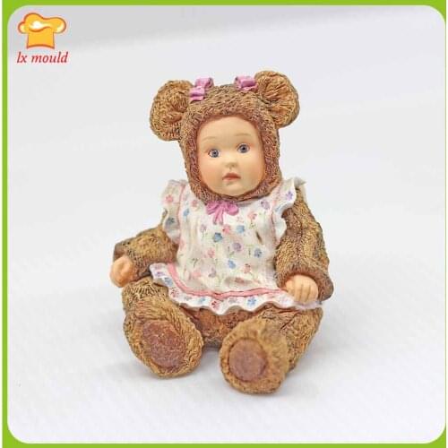 2021 New 3D Flower Skirt Baby Silicone Molds Sitting Girl Doll Cake Chocolate Candle Soap Craft Moulds