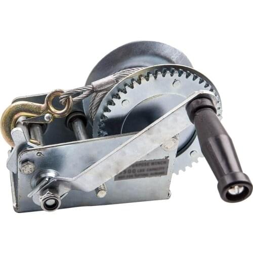 3500 lbs Dual Gear Hand Winch Crank Manual Boat ATV RV Trailer w/33ft Cable New