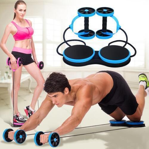 Ab Roller Wheel Abdominal Muscle Trainer Double Power Wheel Gym Arm Waist Leg Training Bodybuilding Exercise Fitness Equipment