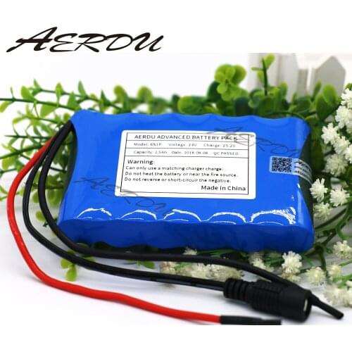 AERDU 6S1P 2.5Ah 25.2V 18650 LiIon Battery Pack 2500mAh Support 90W 80W Electric Motor Bicycle Ebike Scooter Toys Drill with BMS