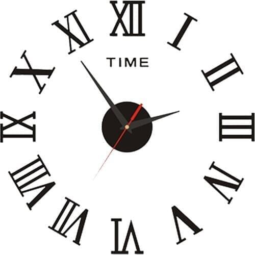 3D Number DIY Acrylic Wall Clock Punch-free Quiet Clock Watch Modern Design Acrylic Mirror Stickers Living Room Home Decor