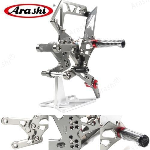 Arashi For YAMAHA YZF R1 2015 - 2018 CNC Adjustable Footrest Foot Pegs Rider Rear Sets Rearset R1M R1S RN32 RN 32 2016 2017