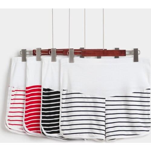 Pregnant Women Striped Shorts Summer Maternity Loose Casual Hot Pants Thin Pregnancy Elastic Belt Sleep Home Trousers Clothes