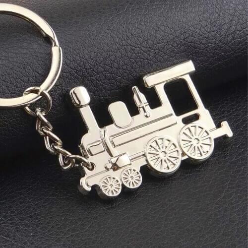 FREE SHIPPING BY DHL 100pcs/lot Hot Metal Locomotive Keychains Vintage Steam Locomotive Shaped Keyrings for Gifts