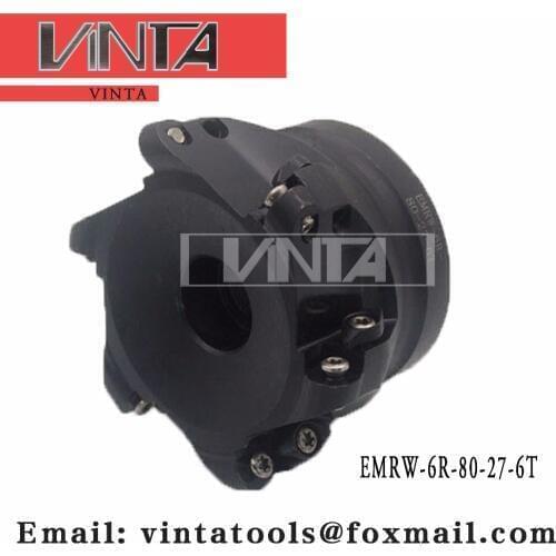 Free shipping EMRW-6R-80-27-6T Face Milling Cutter matched carbide Inserts RPMW/T1204MO