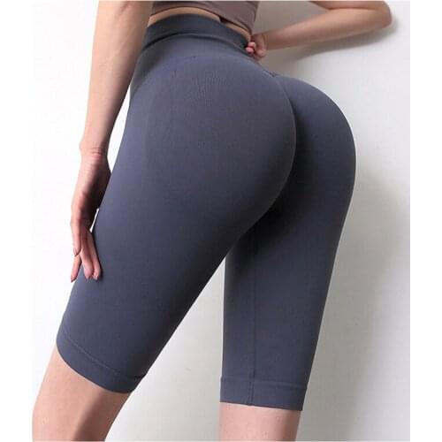 Fast Dry Running Gym Seamless Leggings Solid Sport Yoga Shorts For Women Sporty Elastic Tights Shorts High Waist Workout Clothes